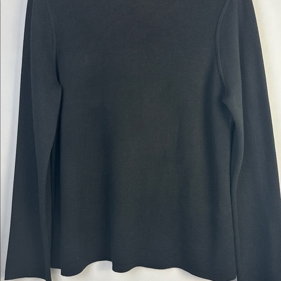Eileen Fisher Reversible Silk Organic Cotton Funnel Neck Sweater Med Black Clay - Picture 7 of 16